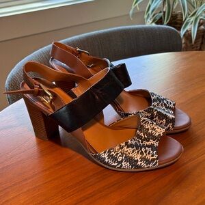 NWOT Naturalizer Black and Brown snake Patterned Heels
